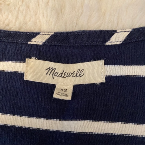 Madewell Irwin Stripe Ruffle Bell Sleeve Blouse XS - Picture 6 of 7